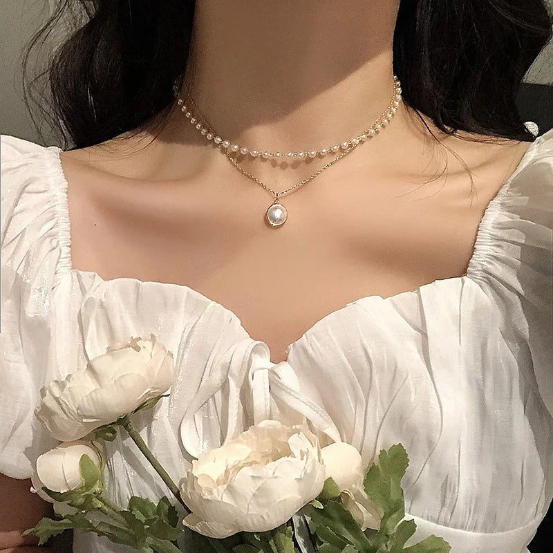 Gothic Pearl Choker Necklace