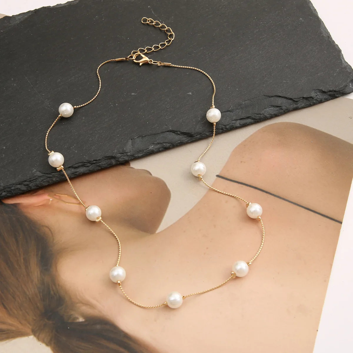 Gothic Pearl Choker Necklace