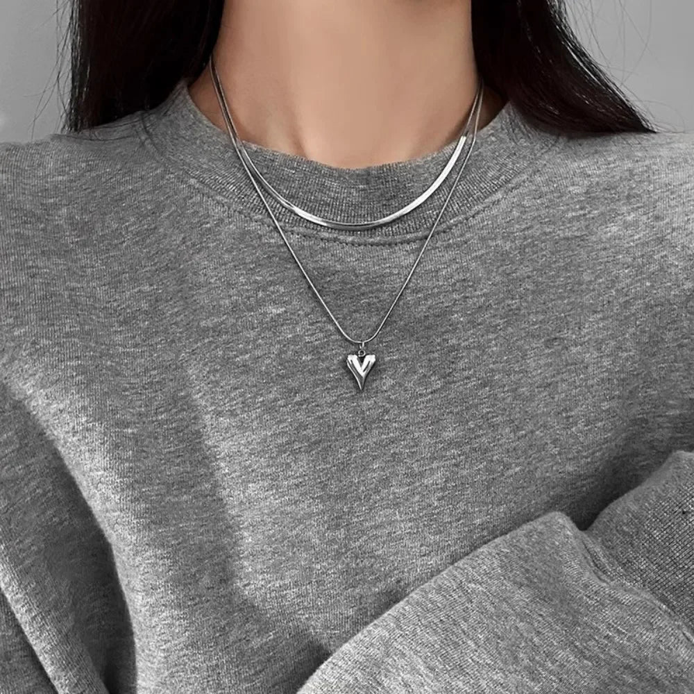 Double Layer Heart Necklace