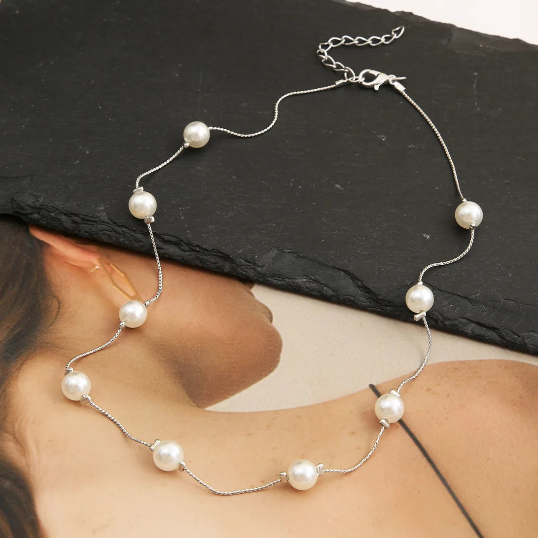 Gothic Pearl Choker Necklace