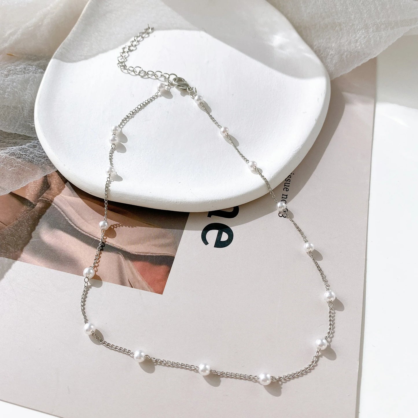 Gothic Pearl Choker Necklace