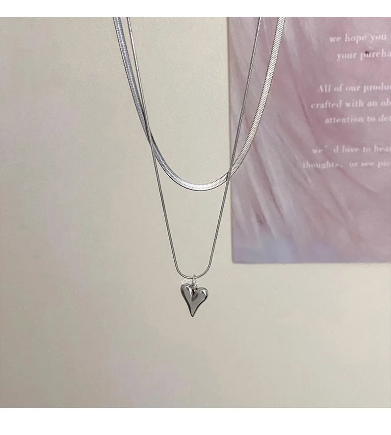 Double Layer Heart Necklace