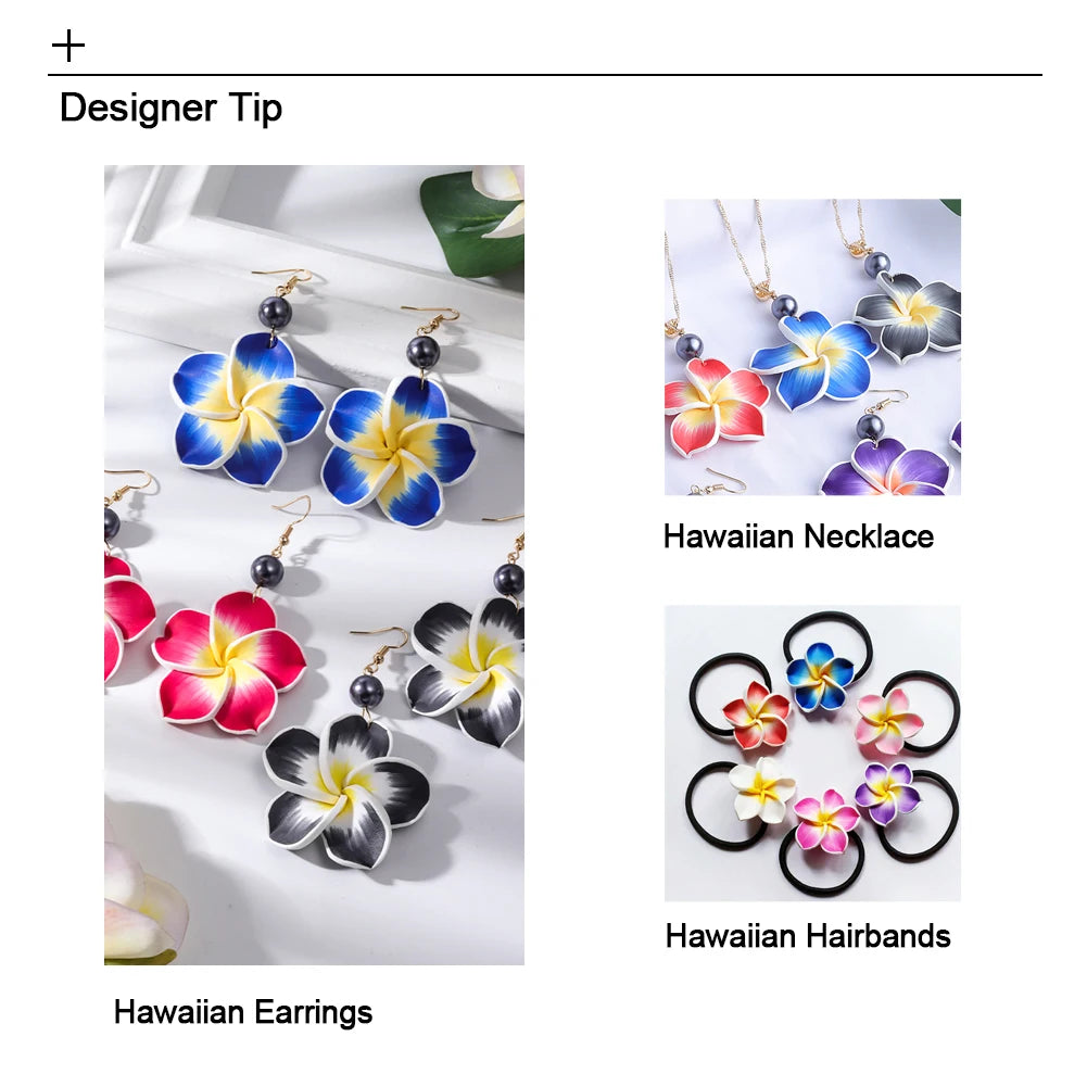 Hawaiian Plumeria Dangle Earrings