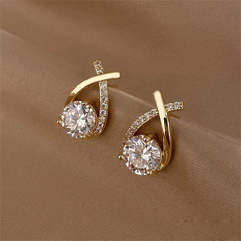 Crystal Cross Earrings