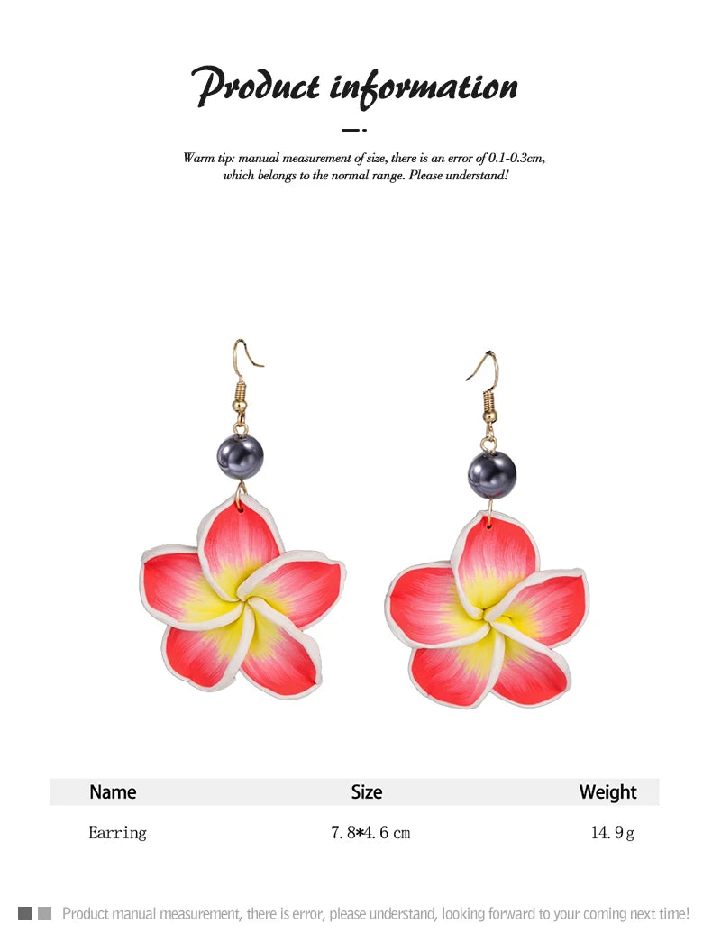 Hawaiian Plumeria Dangle Earrings