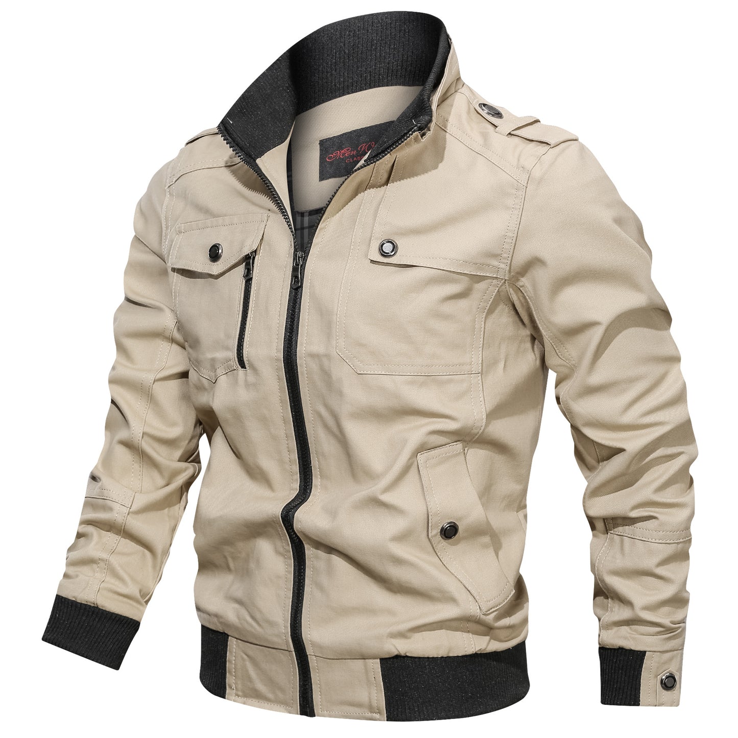 Sleek Military Bomber Jacket