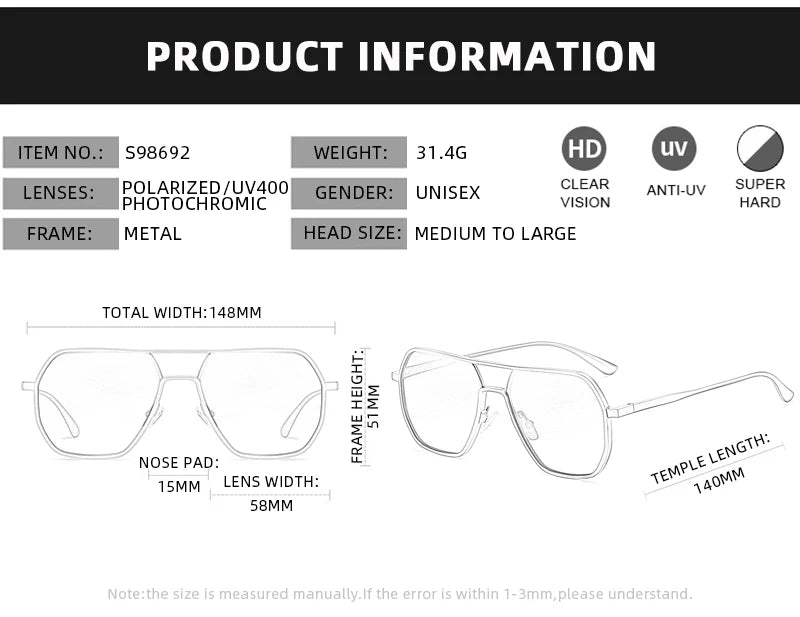 Luxury Polarized Chameleon Shades