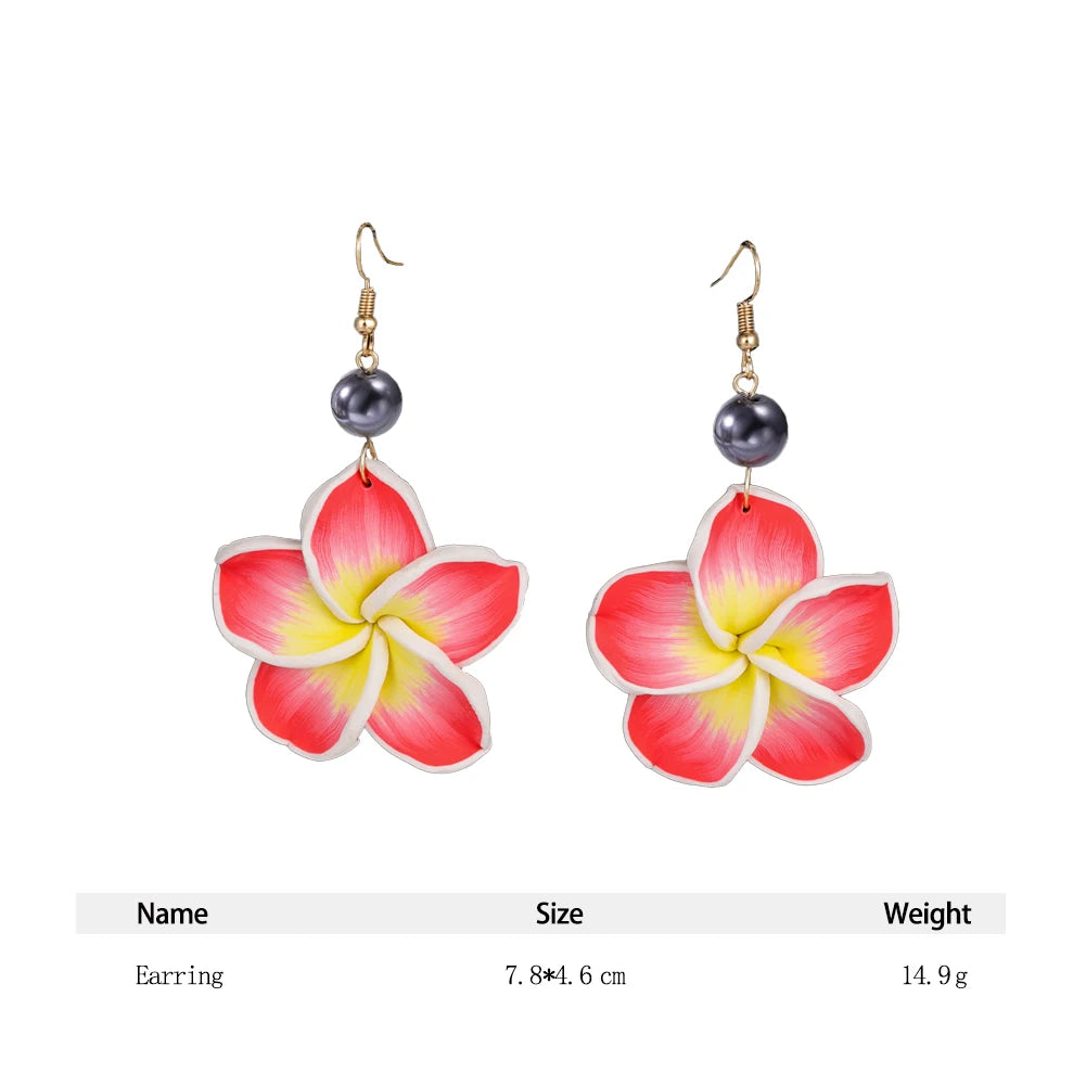 Hawaiian Plumeria Dangle Earrings