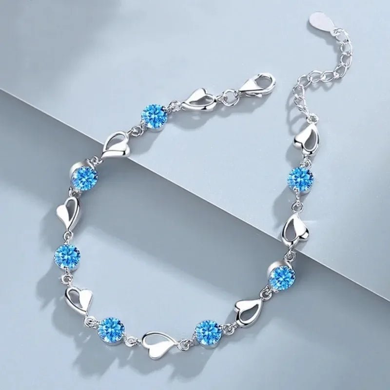 Blue Crystal Heart Bracelet - RASNA - RASNA