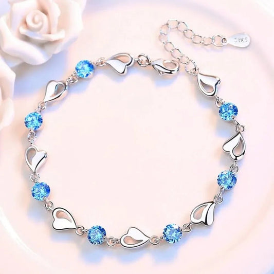 Blue Crystal Heart Bracelet - RASNA - RASNA