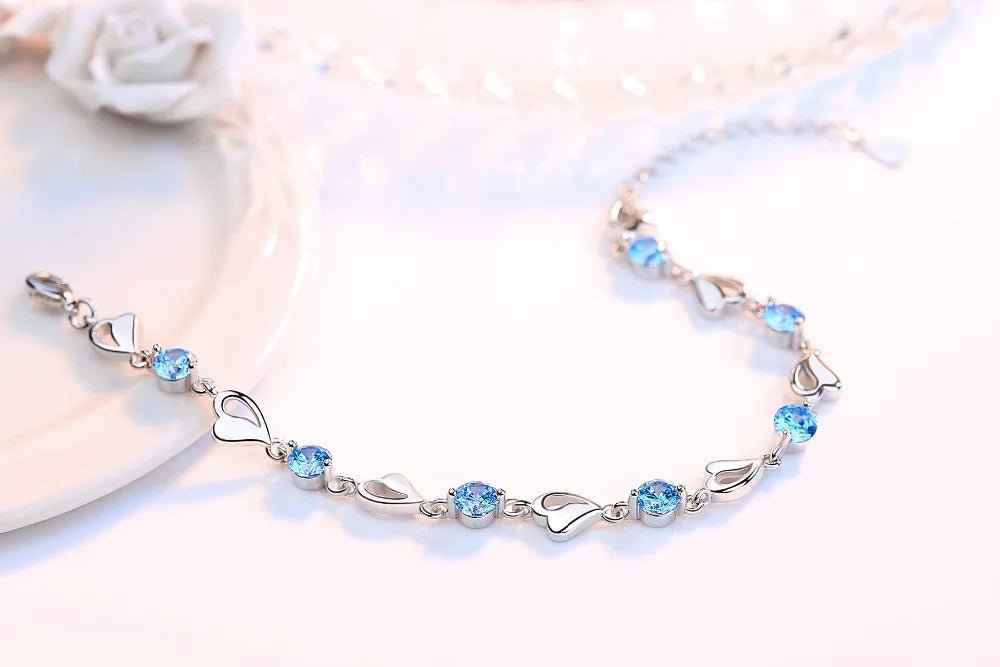 Blue Crystal Heart Bracelet - RASNA - RASNA