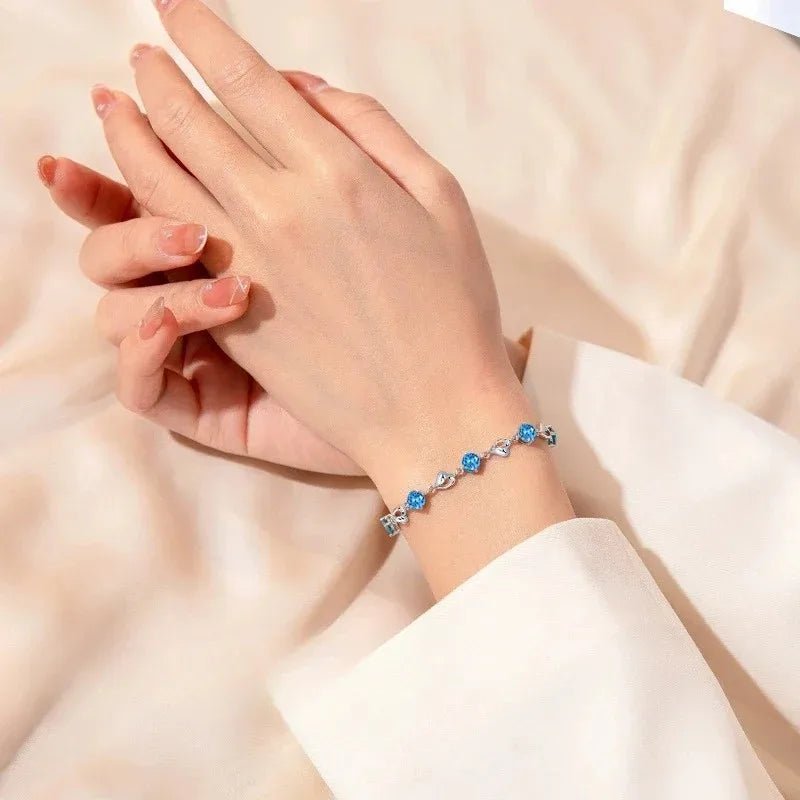 Blue Crystal Heart Bracelet - RASNA - RASNA