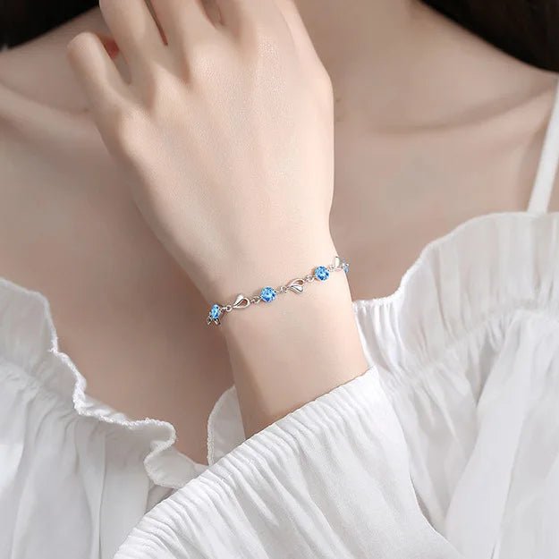 Blue Crystal Heart Bracelet - RASNA - RASNA