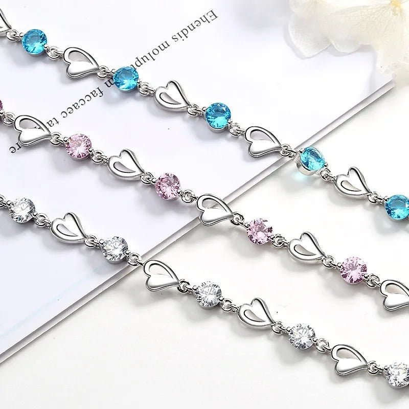 Blue Crystal Heart Bracelet - RASNA - RASNA