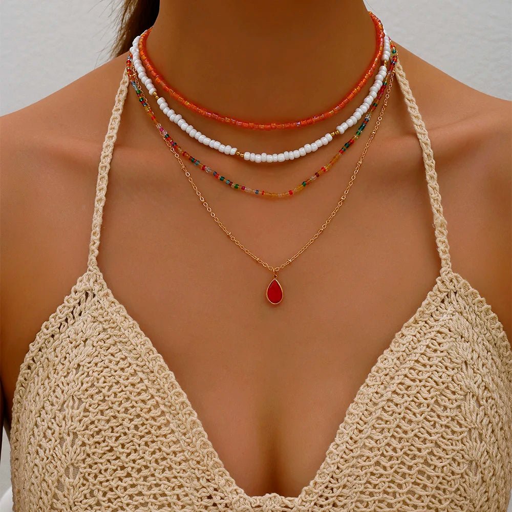 Bohemian Multilayer Beads Necklace - RASNA - RASNA