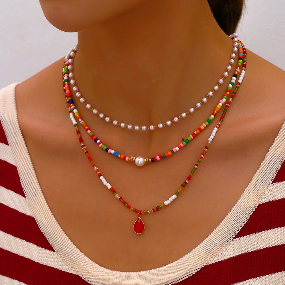 Bohemian Multilayer Beads Necklace - RASNA - RASNA