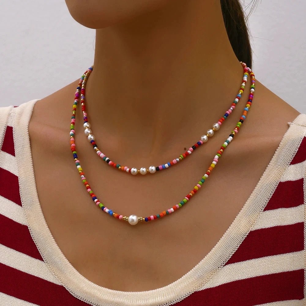 Bohemian Multilayer Beads Necklace - RASNA - RASNA