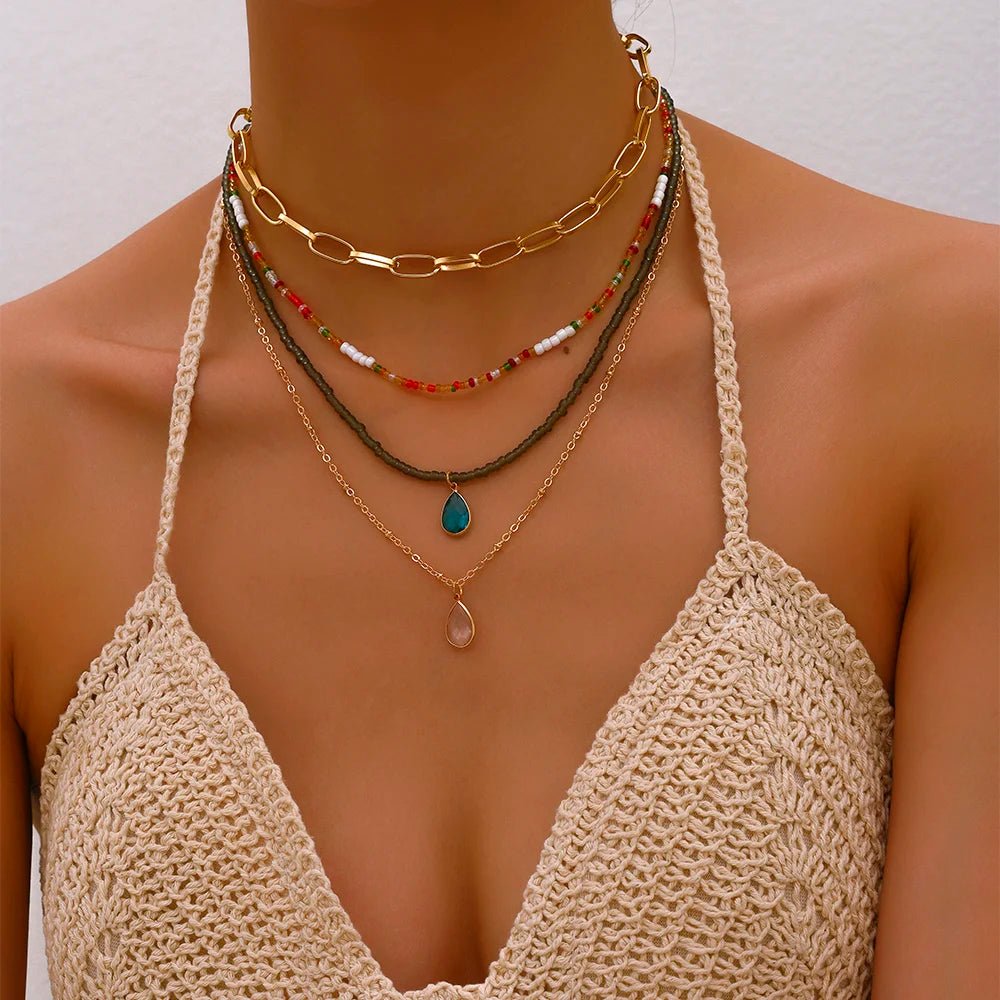 Bohemian Multilayer Beads Necklace - RASNA - RASNA