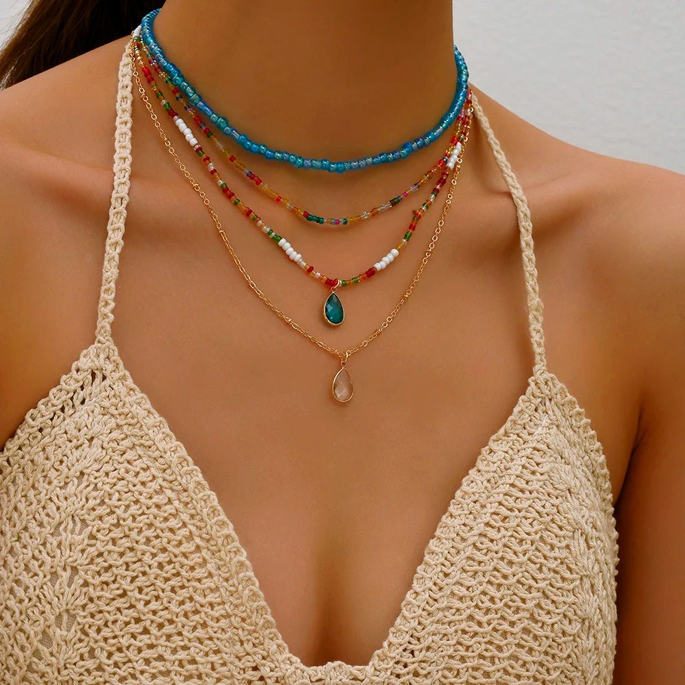 Bohemian Multilayer Beads Necklace - RASNA - RASNA