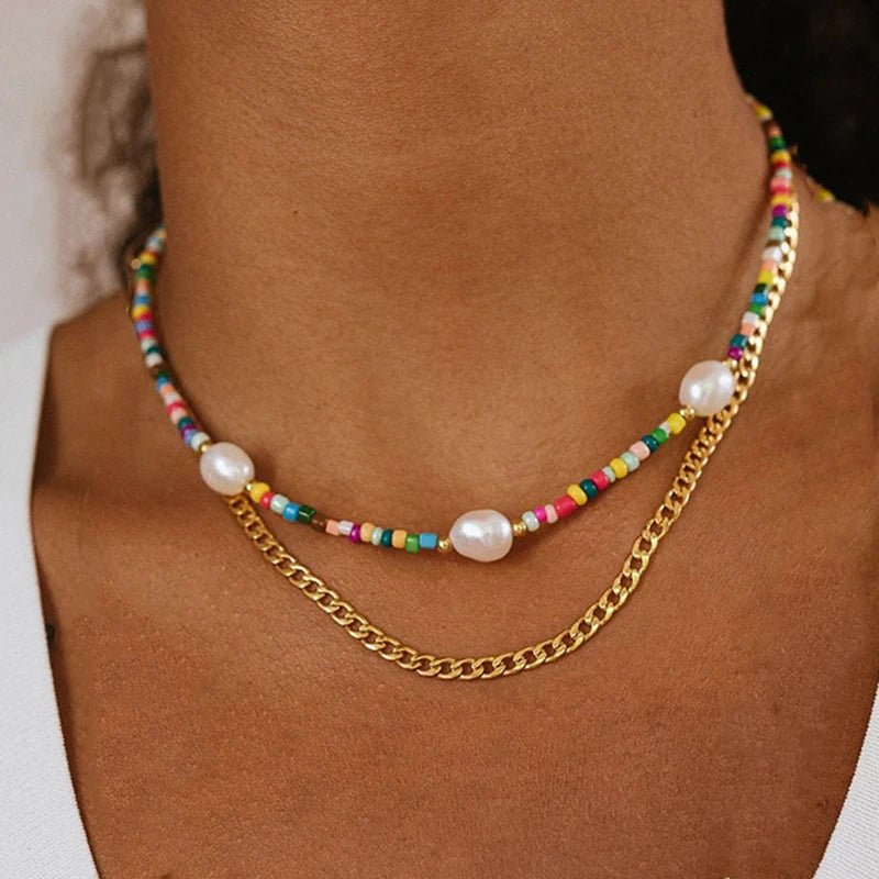 Bohemian Multilayer Beads Necklace - RASNA - RASNA